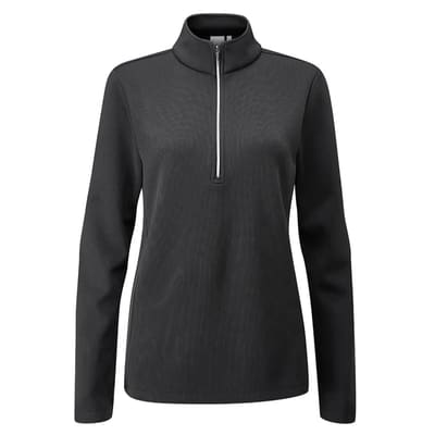 Ping Ladies Lyla Half Zip Ribbed Fleece - Black