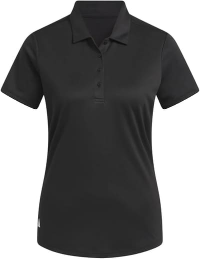 Adidas-Women's-Solid-Performance Short-Sleeve-Polo-Shirt-black
