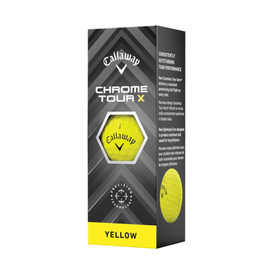 Callaway Chrome Tour X Yellow Golf Balls - Sleeve