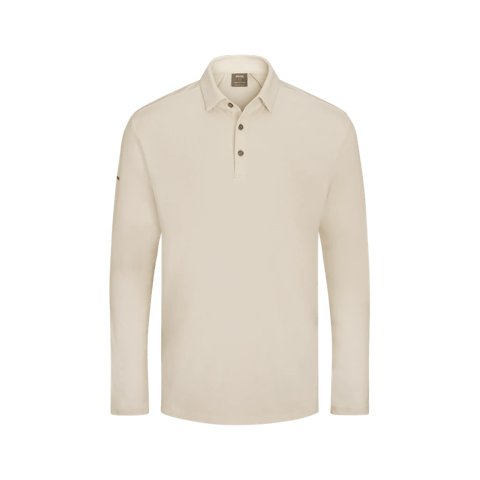 PING Men`s Demitri Long Sleeve Polo Shirt - Egret