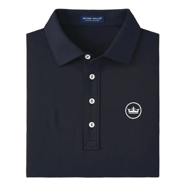 golf polo black with crown logo