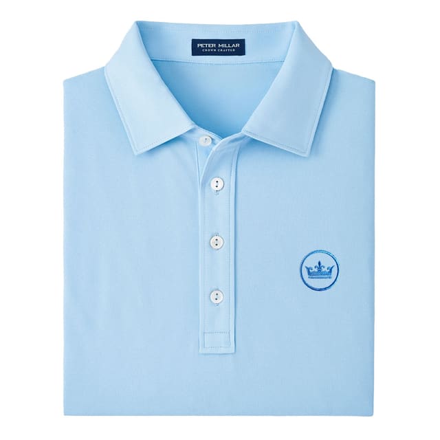 golf polo in blue with crown logo