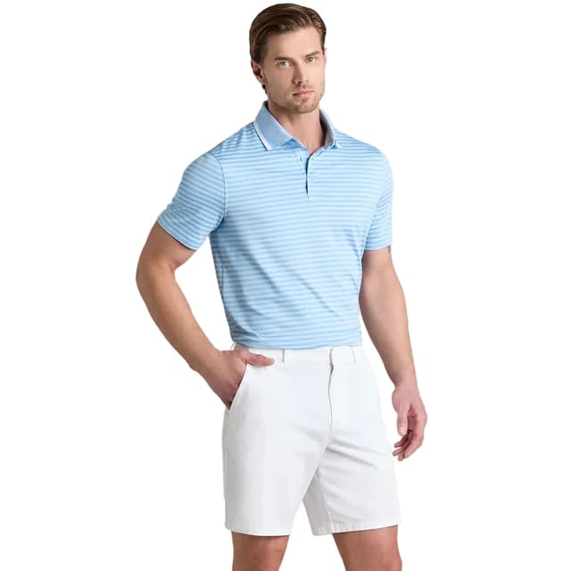 G/Fore Perforated Stripe Jersey Polo - Baja