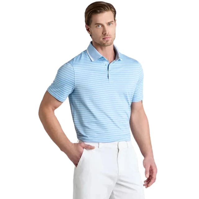 G/Fore Perforated Stripe Jersey Polo - Baja