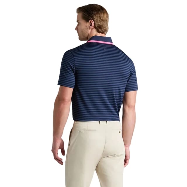 G/Fore Perforated Stripe Jersey Polo - Twilight