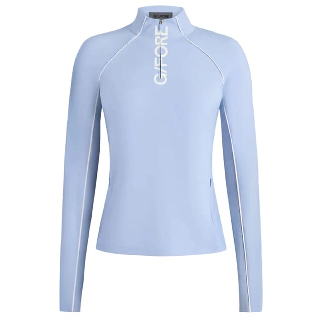 G/Fore Ladies Contrast Silky Tech Quarter Zip Pullover - Willow