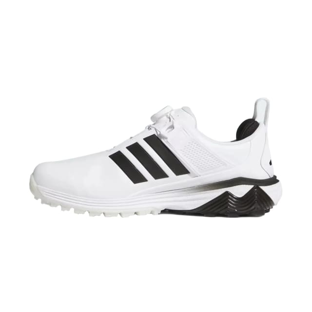 adidas golf shoes in white with black stripes