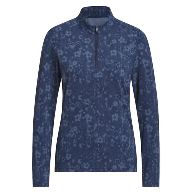 adidas women's quarter zip navy pattern