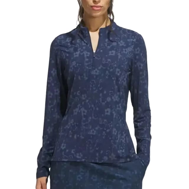 adidas women's quarter zip navy pattern