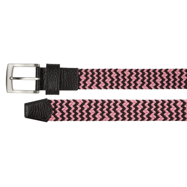 FootJoy Braided Belt - Black/ Pink Pop
