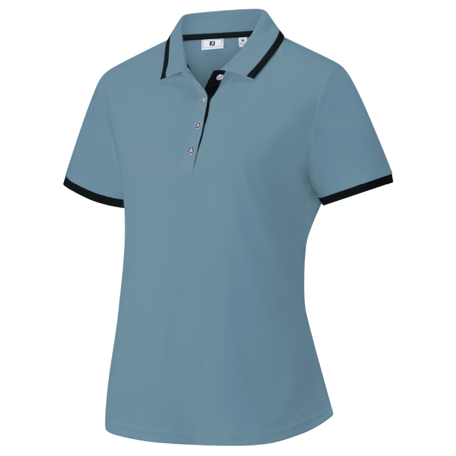 FootJoy Ladies Pique Trim Polo - Stone