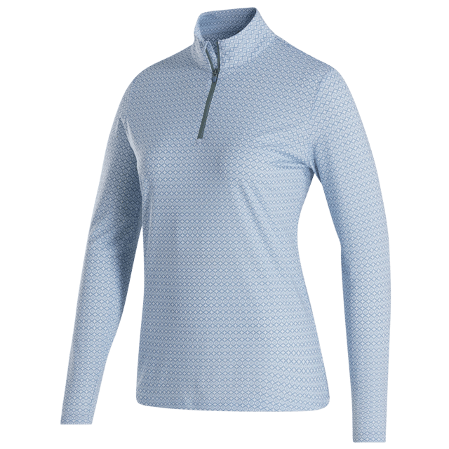 FootJoy Ladies Quarter-Zip Sun Protection Shirt - White/Blue Stone
