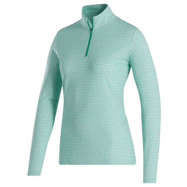 FootJoy Ladies Quarter-Zip Sun Protection Shirt - White/Emerald