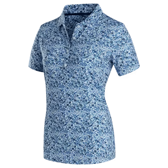 FootJoy Ladies Short Sleeve Polo Shirt - Navy/Floral