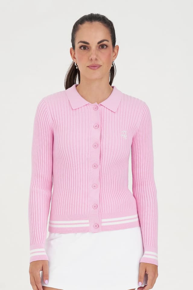womens golf pullover in pink