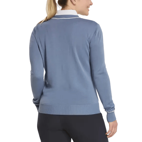 FootJoy Ladies Wool Blend Crew Pullover - Blue Stone