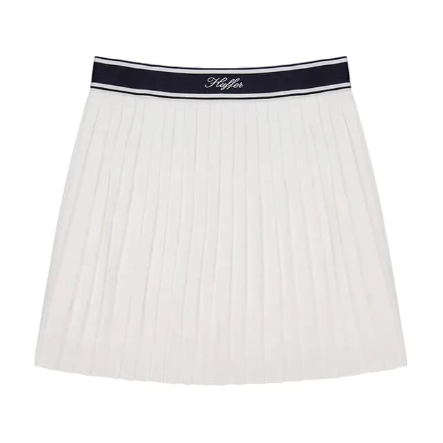Huffer Birdie Pleated Golf Skort - Chalk/Navy