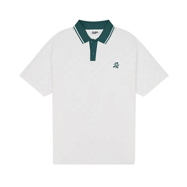 Huffer Golf Men's Check Par Polo - Chalk