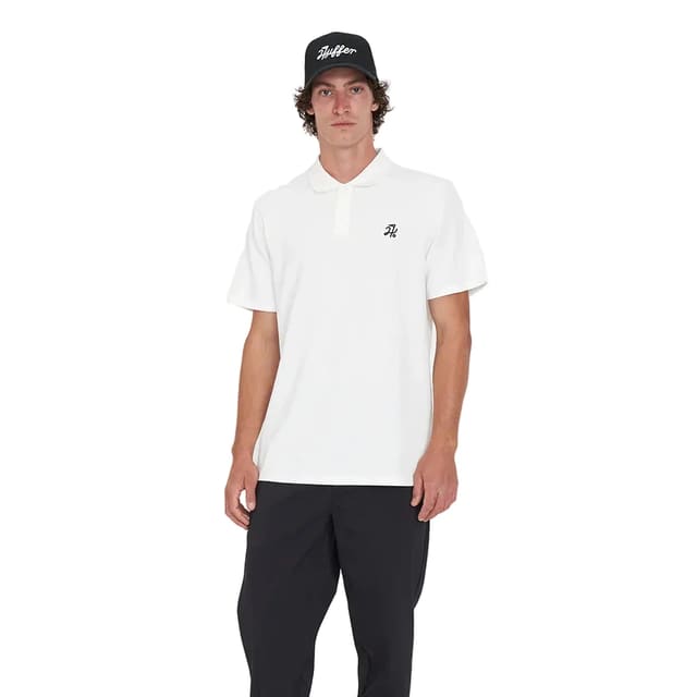 Huffer Mens Classic SS Polo Chase - Chalk