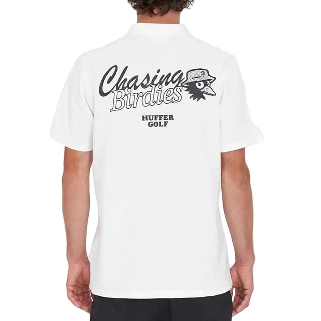 Huffer Mens Classic SS Polo Chase - Chalk