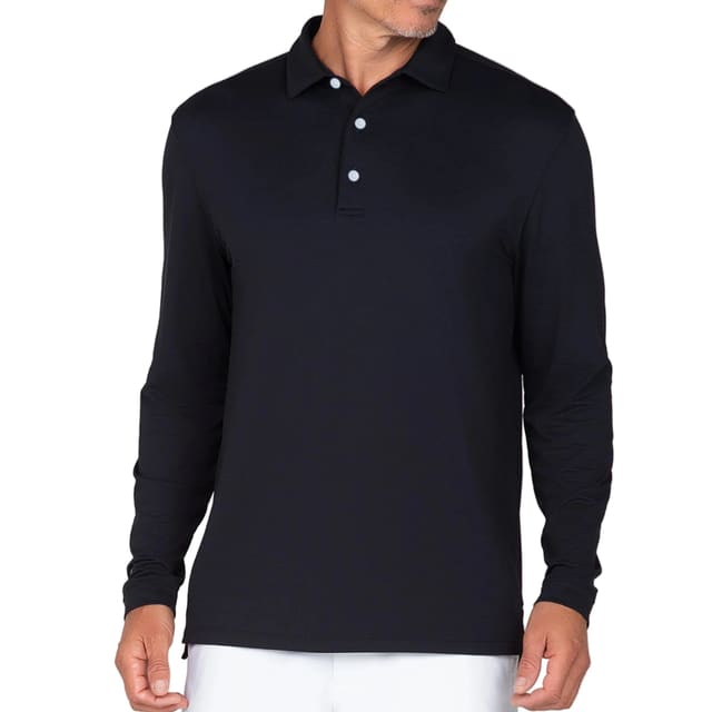 IBKUL Men's Long Sleeve Polo - Black